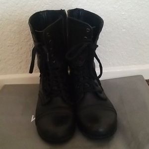 Steve madden leather combat boots